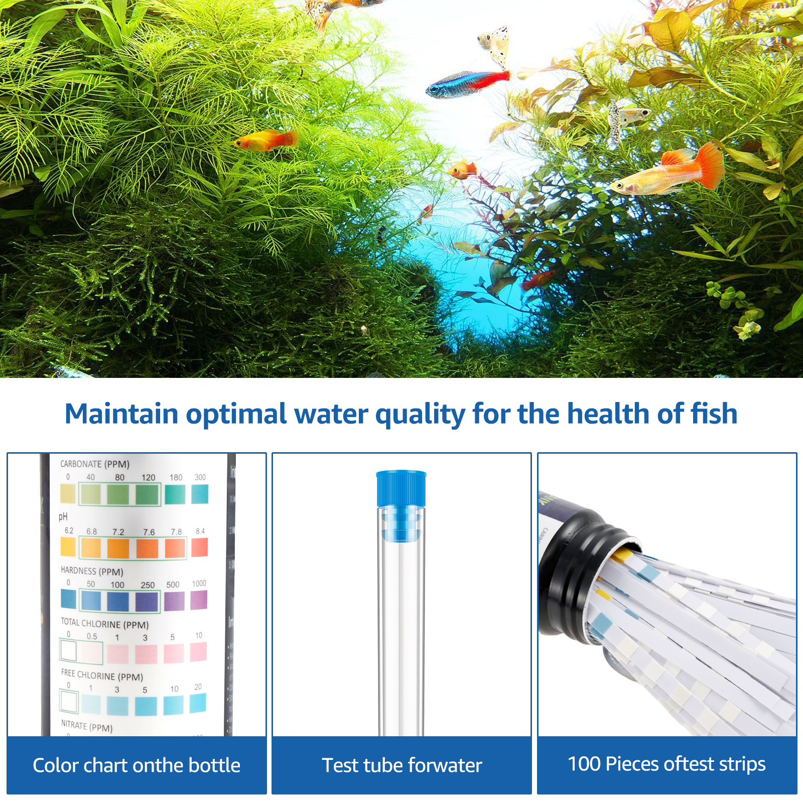 100Pcs 7 in 1 Aquarium Test St – Water Testing Kit recenzja i cena